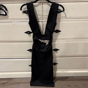 Solace London Black Backless Dress